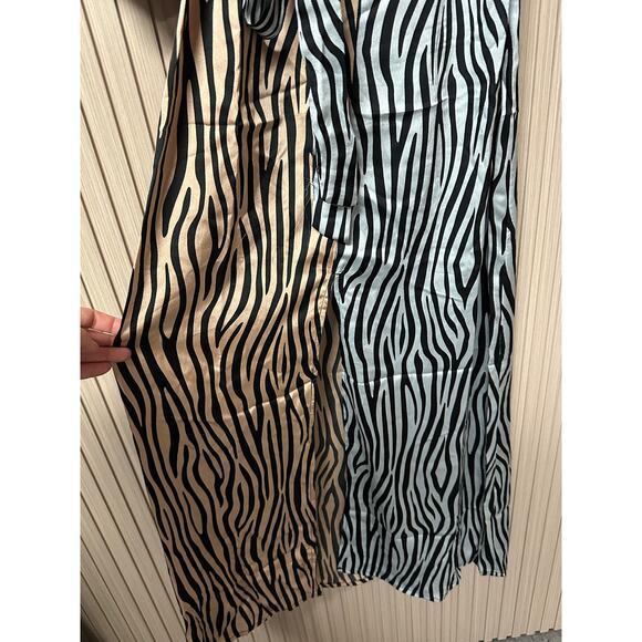 Liquorish Mixed Tiger Print Midi Shirt Dress with Tie Belt Size 6 - Picture 8 of 10